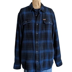 Orvis Navy Plaid Shacket Size Large